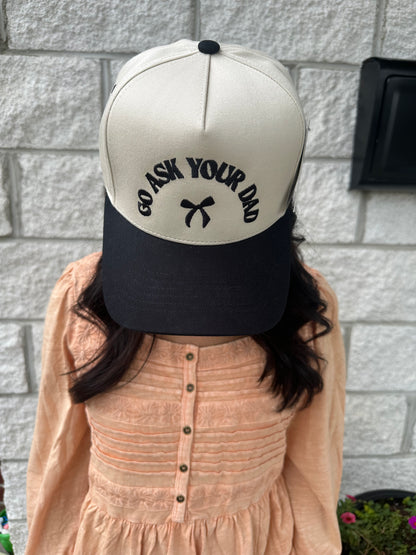 TAN/BLACK "GO ASK YOUR DAD HAT"