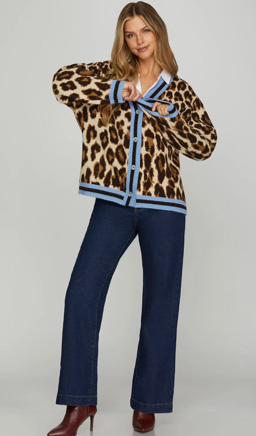 Cheetah Cardigan Sweater