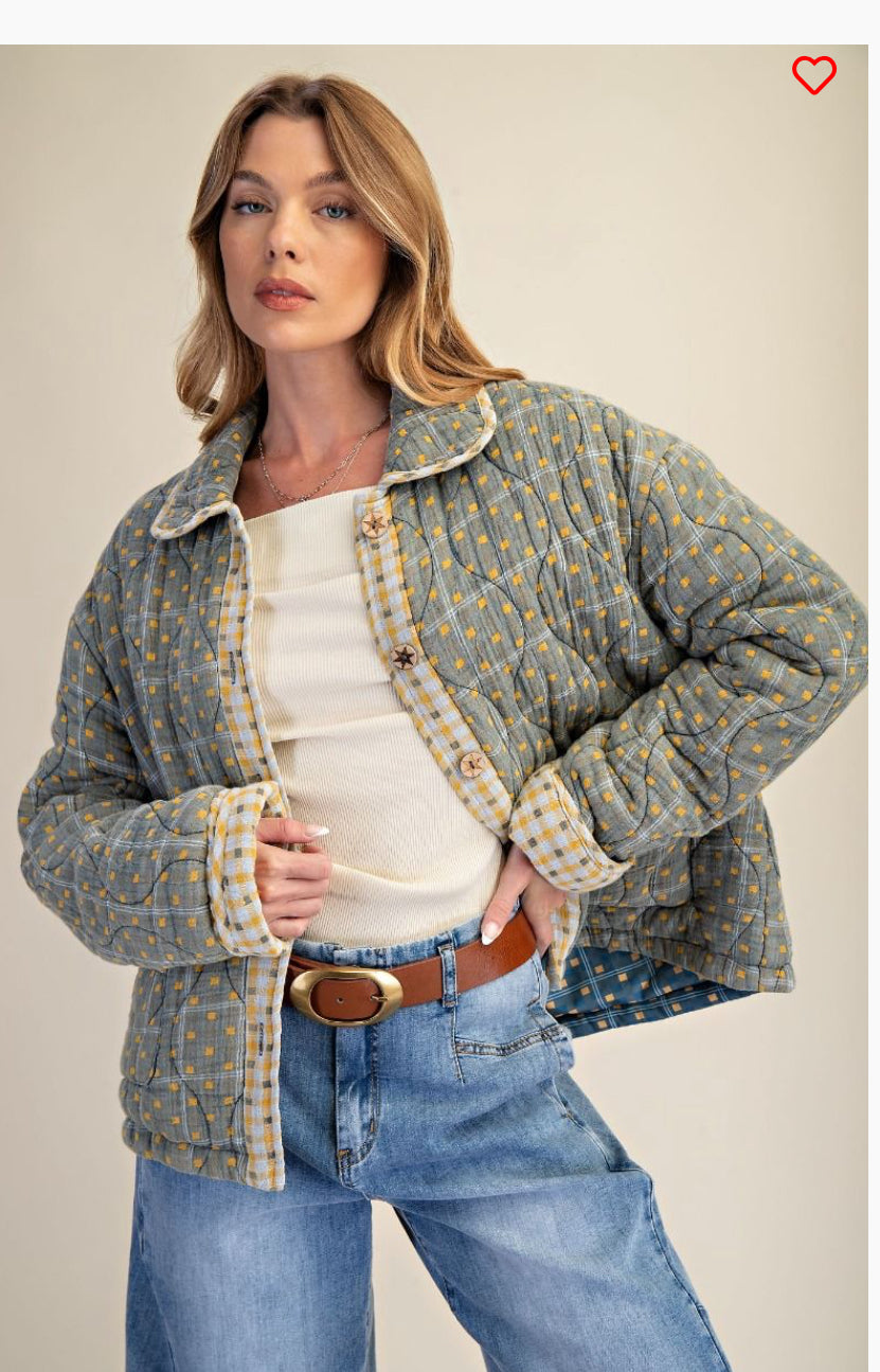 Quilted washed jacket