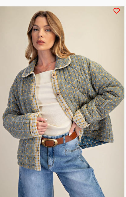 Quilted washed jacket