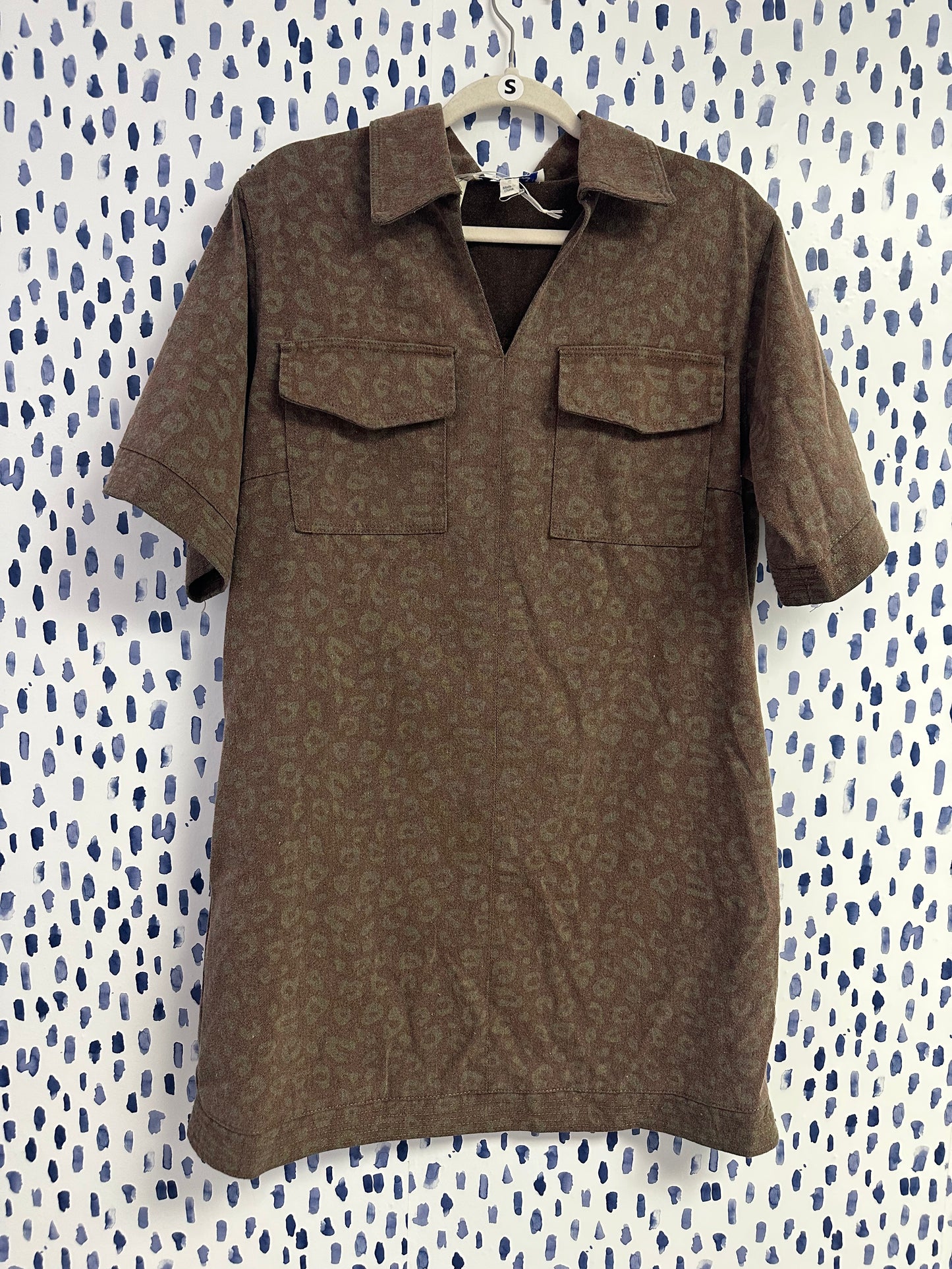 Denim Material Cheetah Dress