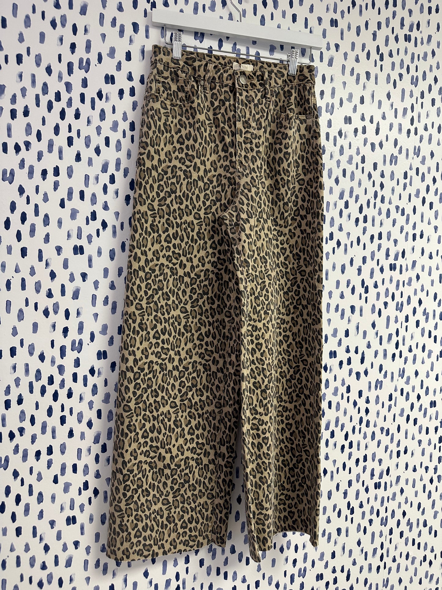Animal Print Twill Pants
