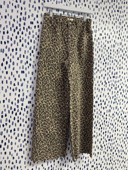 Animal Print Twill Pants