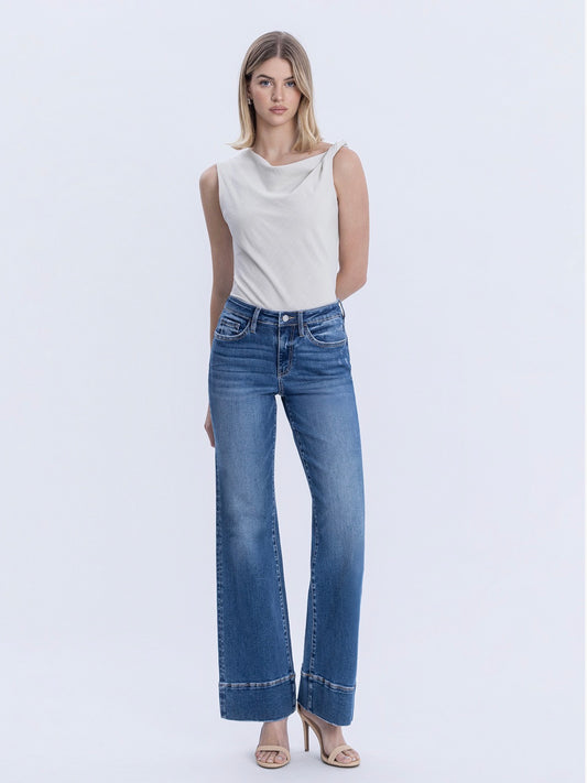 LOVERVET High Rise Trouser Hem Vintage Flare Jeans