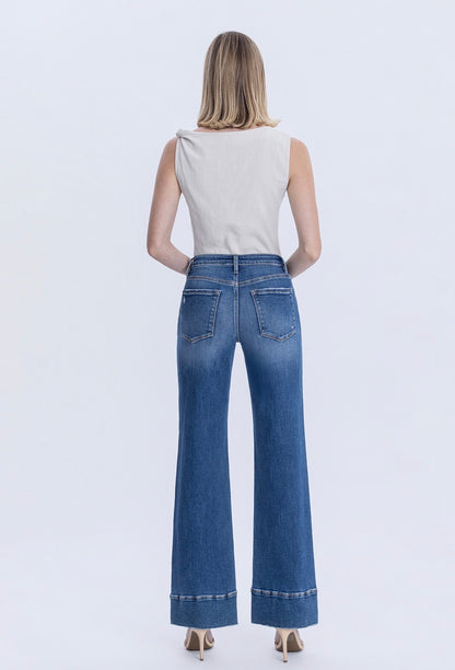 LOVERVET High Rise Trouser Hem Vintage Flare Jeans
