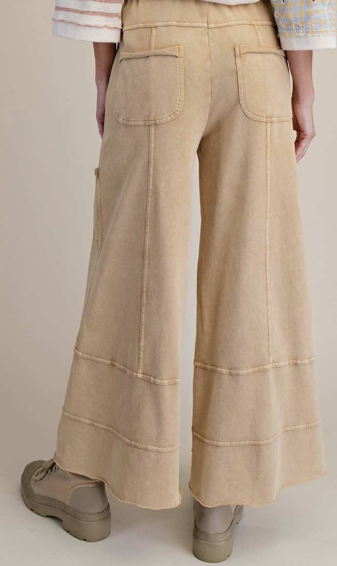 MINERAL WASHED TERRY KNIT PANTS