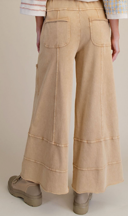 MINERAL WASHED TERRY KNIT PANTS