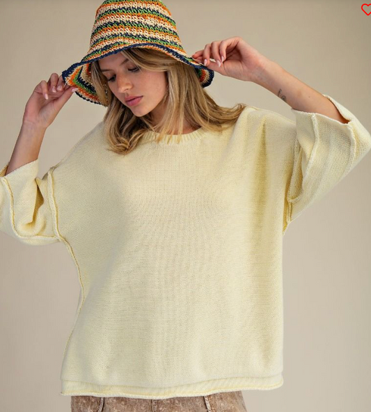 WASHED KNITTED LOOSE FIT SWEATER