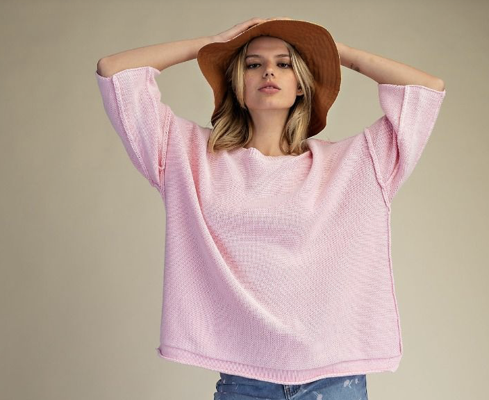 WASHED KNITTED LOOSE FIT SWEATER