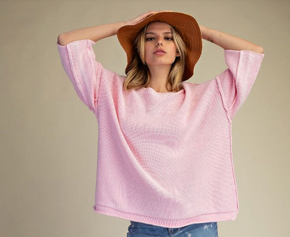 WASHED KNITTED LOOSE FIT SWEATER