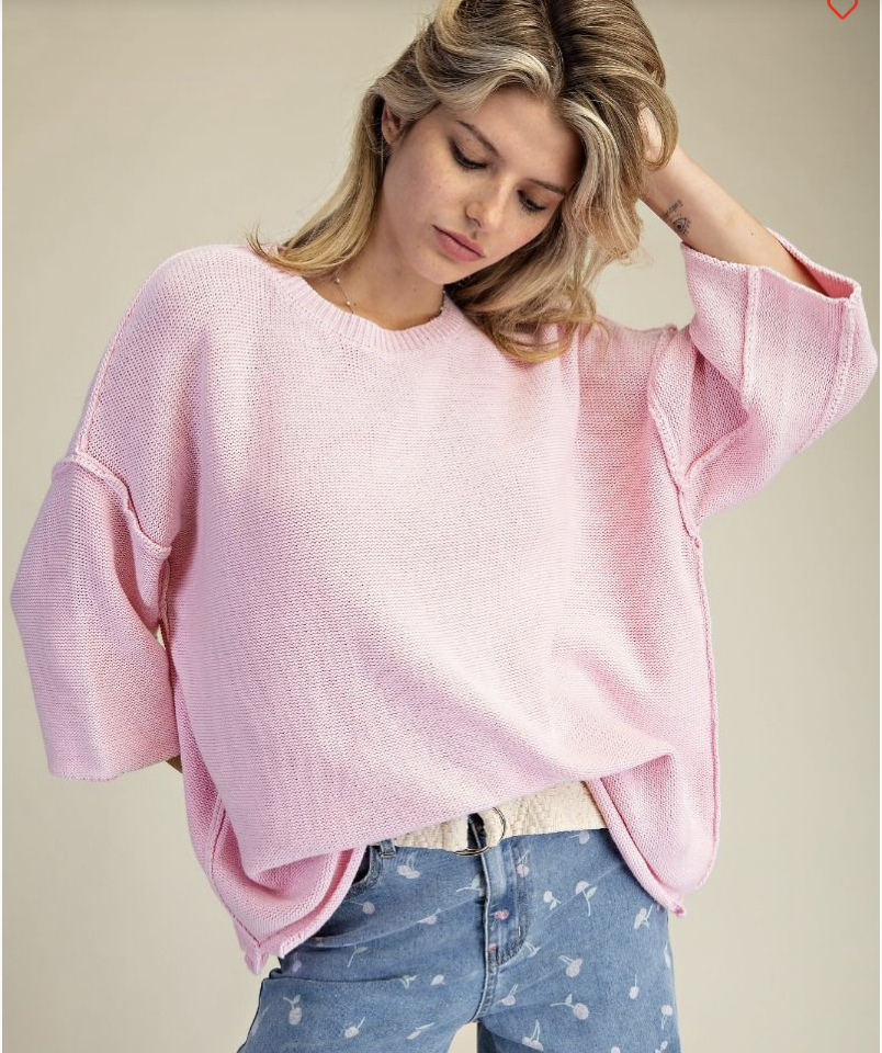 WASHED KNITTED LOOSE FIT SWEATER