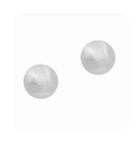 Large Matte Silver Ball Stud