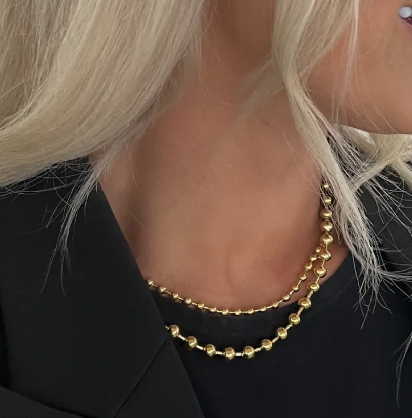 Xl Gold Beaded Necklace