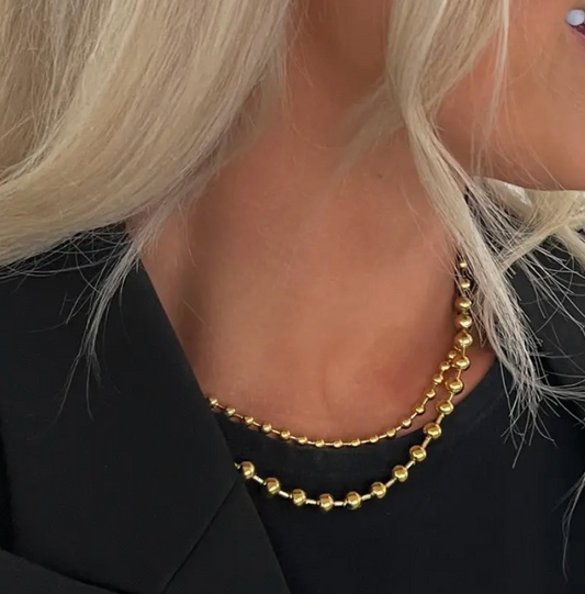 Xl Gold Beaded Necklace