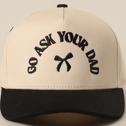 TAN/BLACK "GO ASK YOUR DAD HAT"